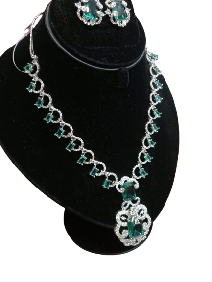 Modern Emerald Drop Necklace